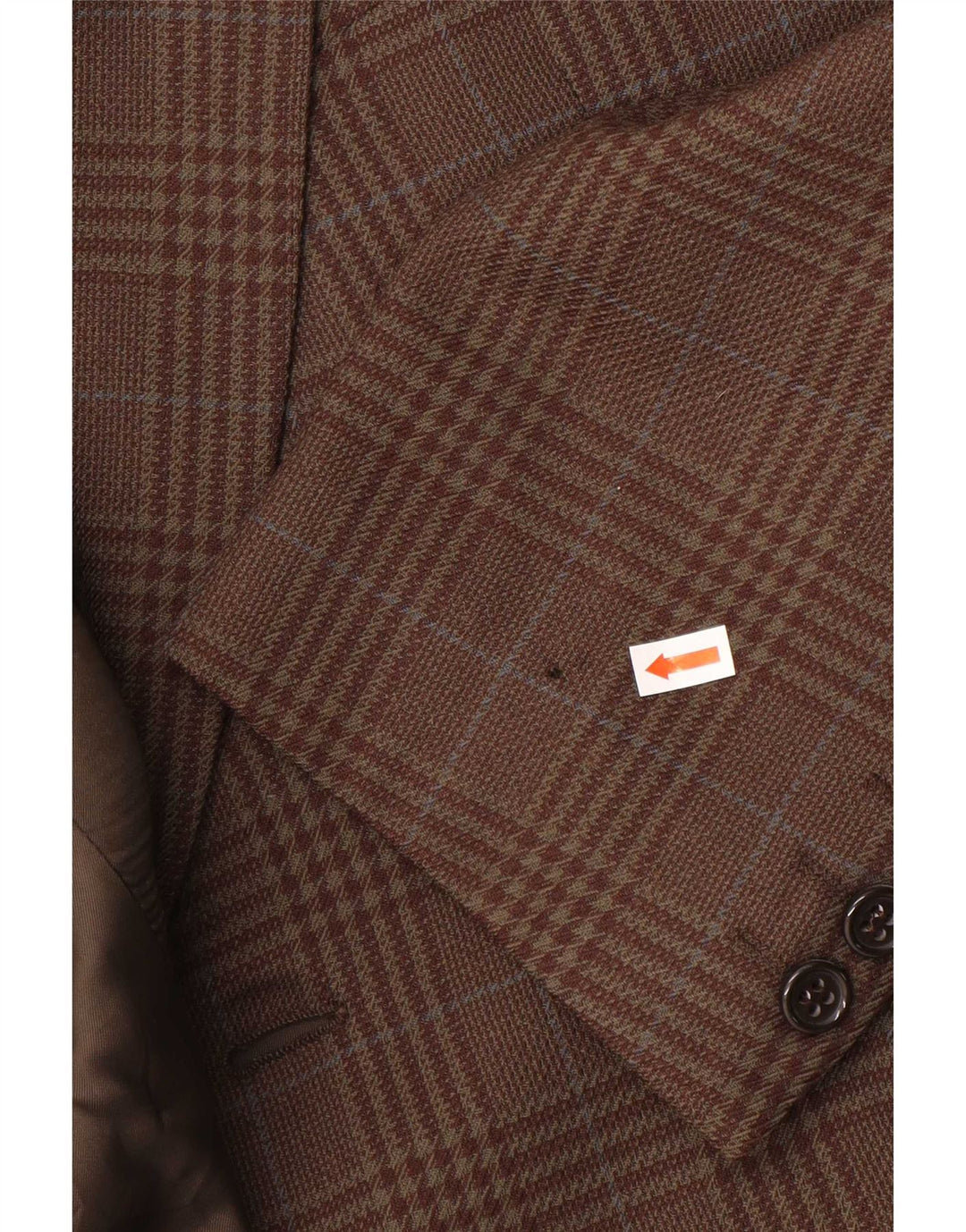 Giacca blazer vintage da uomo a 2 bottoni IT 50 grande lana a quadri marrone