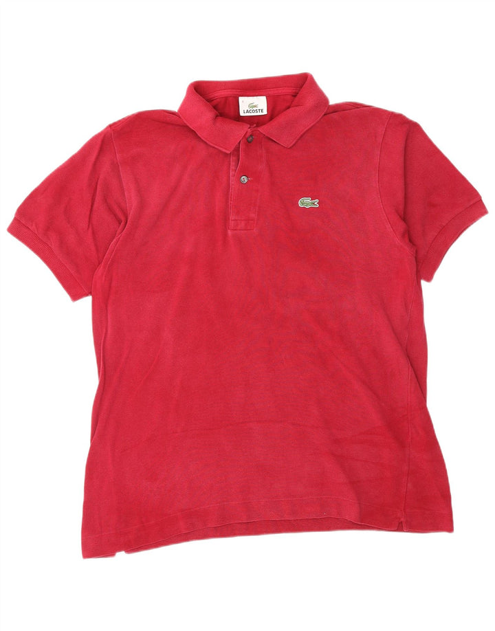 Polo da uomo Lacoste taglia 4 in cotone bordeaux medio