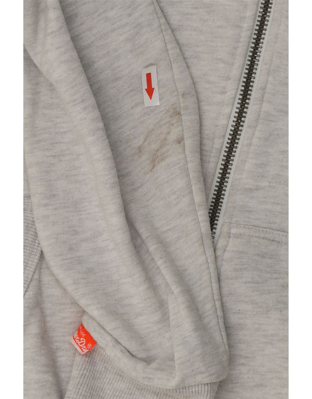 Maglione con cappuccio e zip da uomo Superdry piccolo in cotone grigio