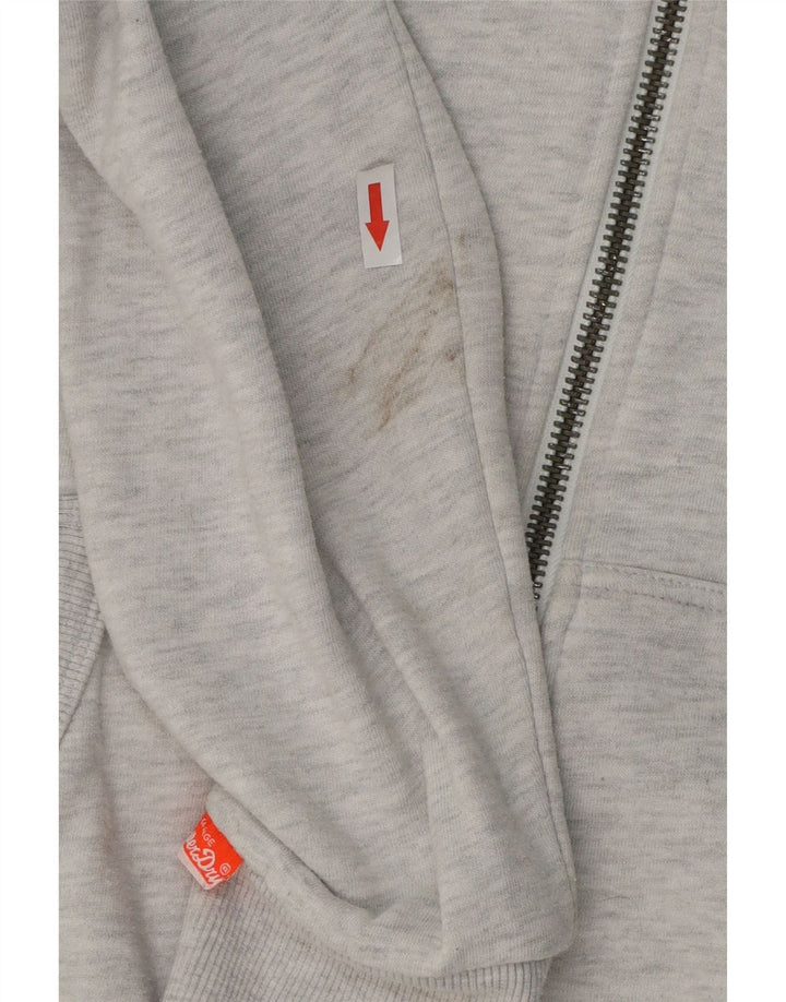Maglione con cappuccio e zip da uomo Superdry piccolo in cotone grigio