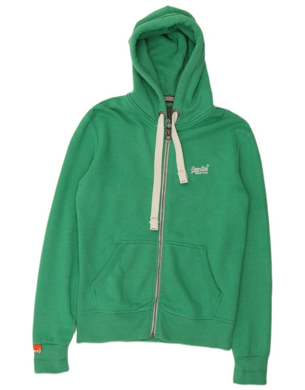 Maglione con cappuccio e zip da uomo Superdry in cotone verde medio