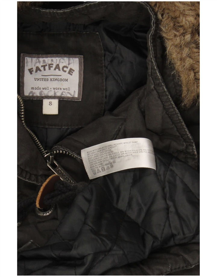 Giacca parka con cappuccio da donna FAT FACE UK 8 piccola in cotone nero