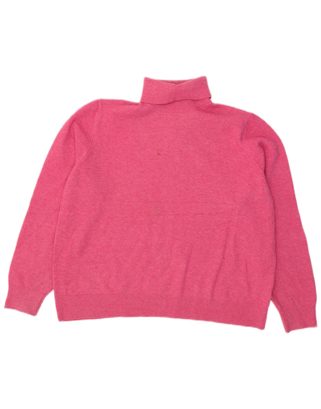 Marks & Spencer Womens Oversized Roll Neck Jumper Sweater UK 16 Large Pink