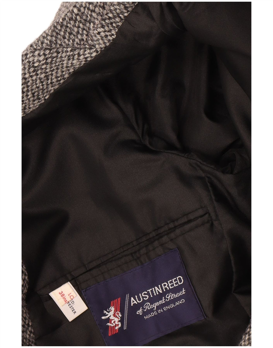 Giacca blazer da uomo a 2 bottoni Harris Tweed UK 40 grande lana grigia