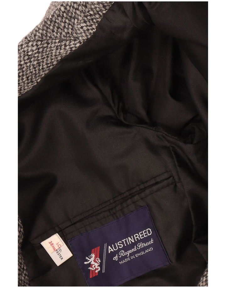 Giacca blazer da uomo a 2 bottoni Harris Tweed UK 40 grande lana grigia