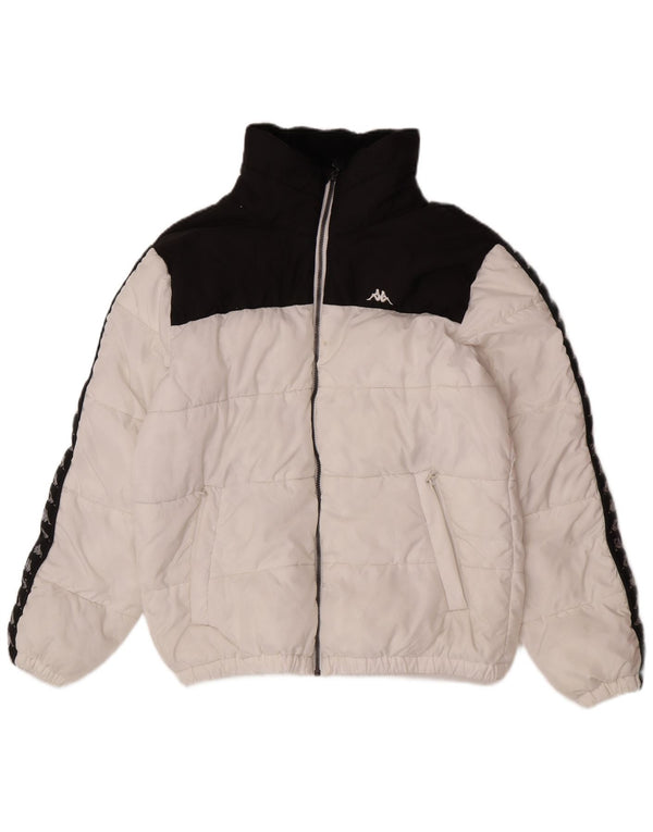 Giacca imbottita da uomo Kappa UK 40 Large Poliestere color block bianco