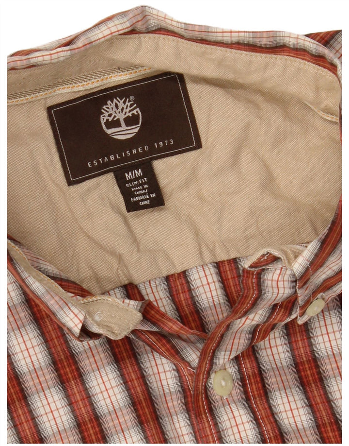 TIMBERLAND Mens Slim Fit Shirt Medium Red Check Cotton