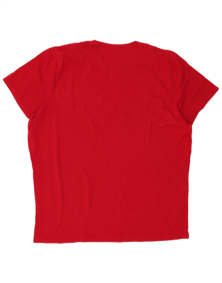 T-shirt Hollister da uomo Top 2XL rossa in cotone