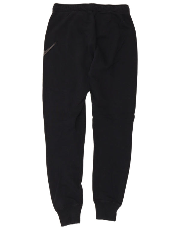 Pantaloni da tuta con grafica Nike da donna, pantaloni da jogging, UK 8, piccoli, cotone nero