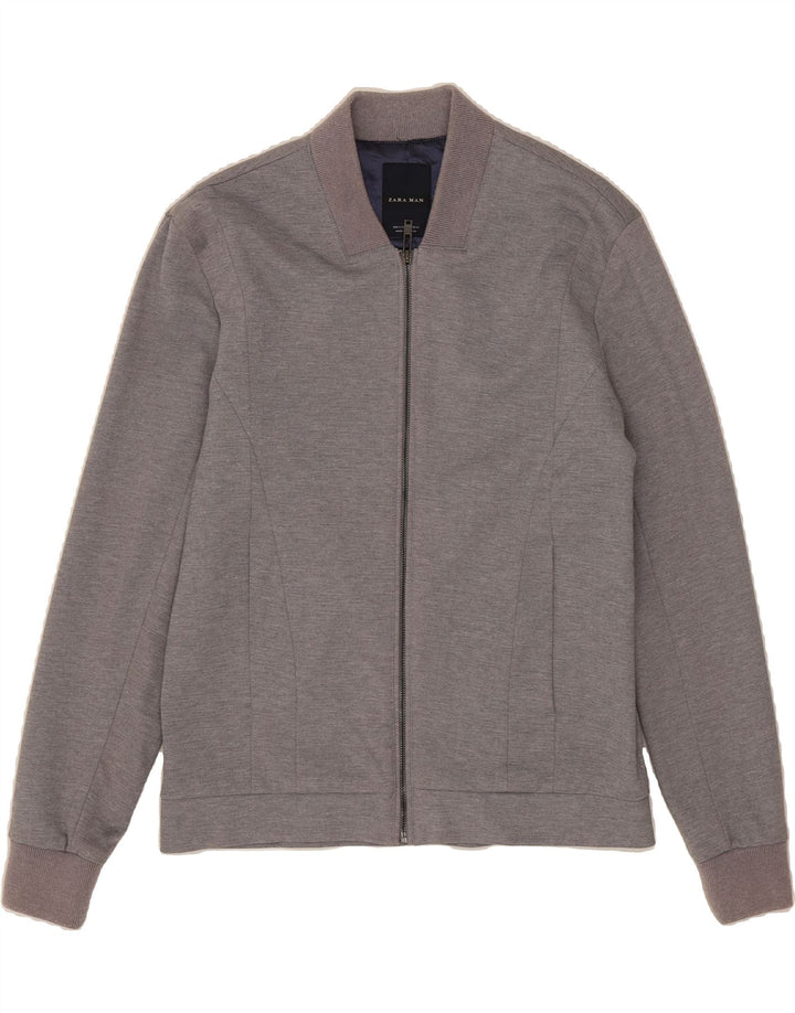 ZARA Mens Bomber Jacket UK 40 Large Grey Vintage Zara and Second-Hand Zara from Messina Hembry 