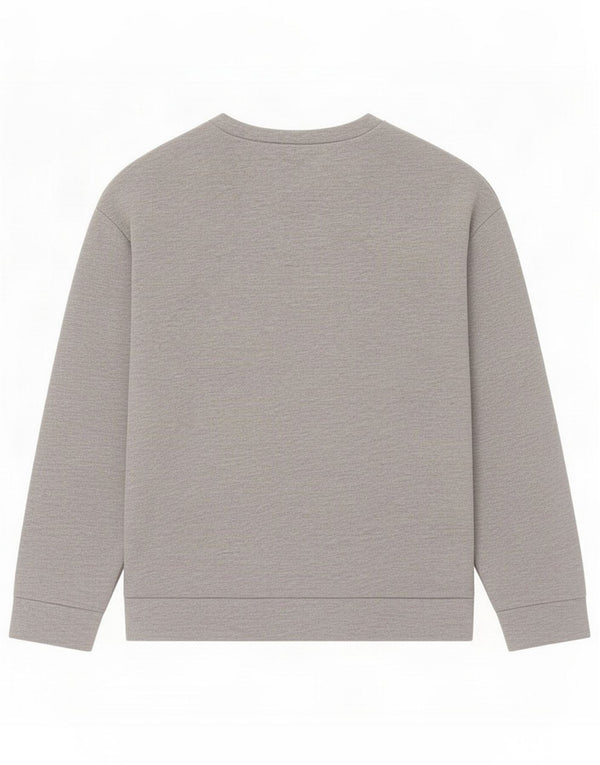 Max Mara Felpa da weekend da donna Maglione UK 16 Large Grey Cotton Butterfly