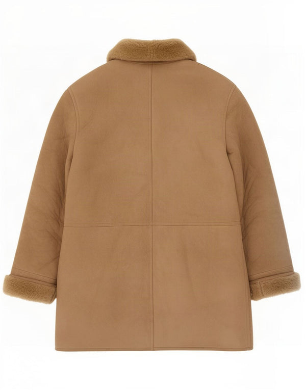 Cappotto vintage in shearling da uomo IT 52 XL Beige