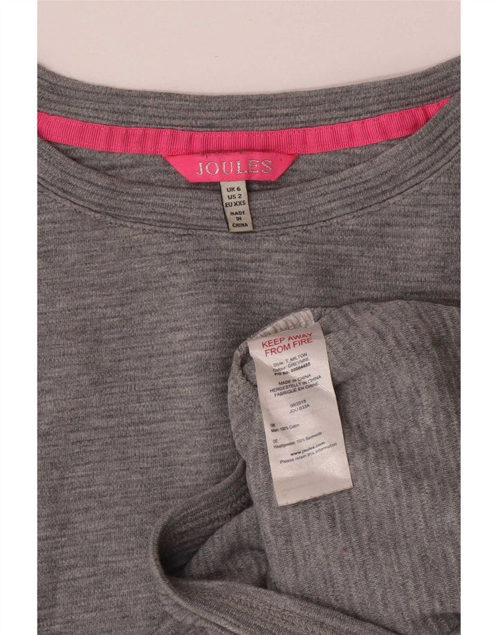 Joules Top oversize da donna a maniche lunghe UK 6 XS Cotone grigio