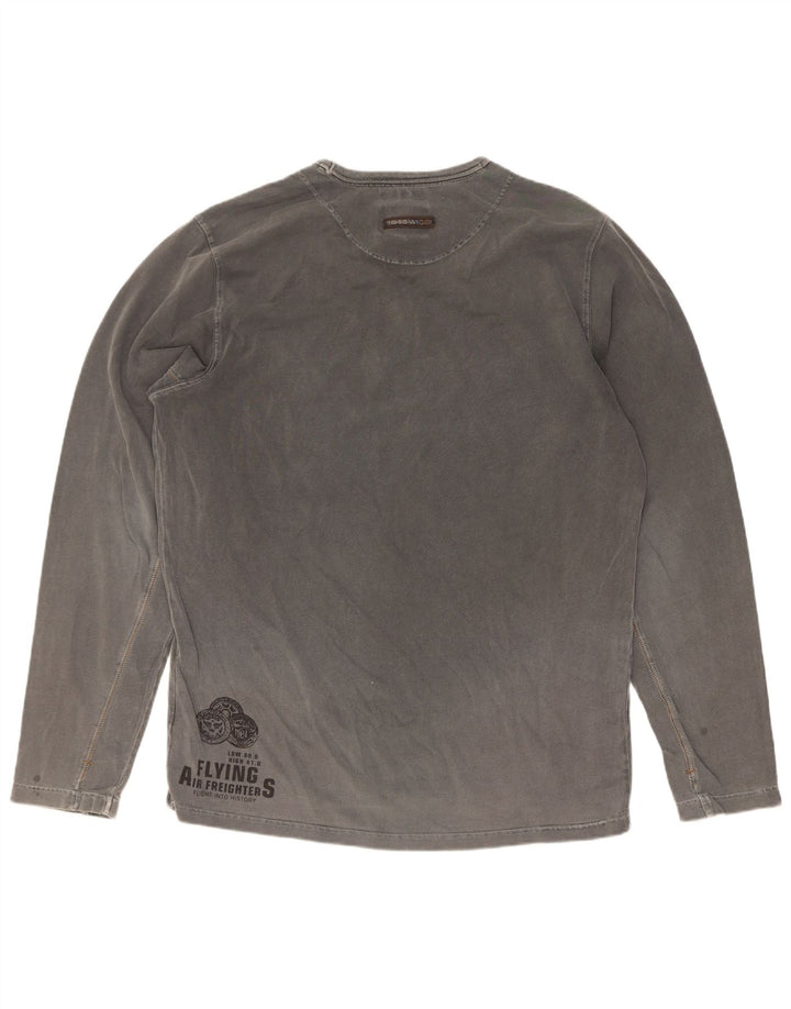 Pall Mall Top grafico da uomo a maniche lunghe grande grigio