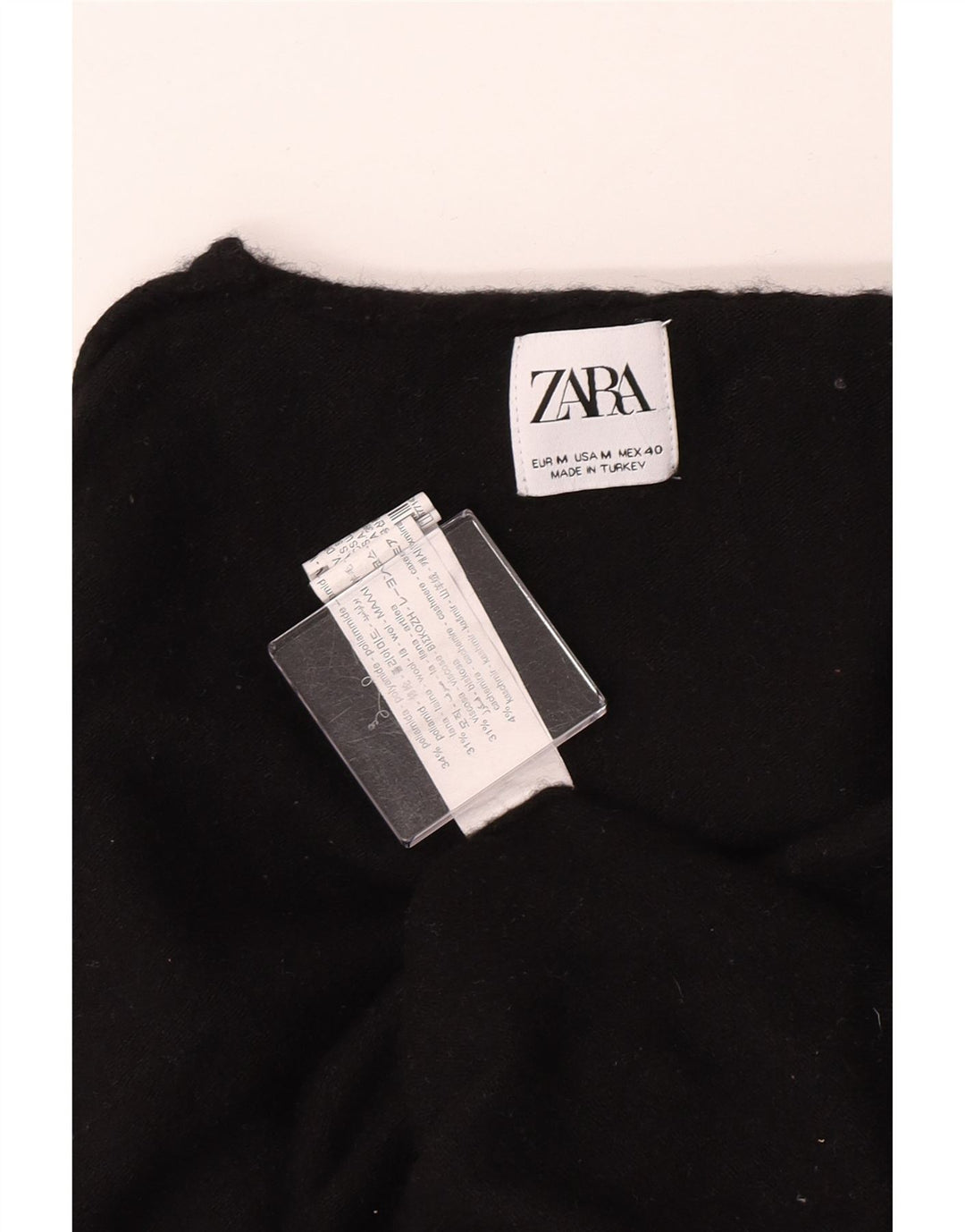 Maglione maglione a collo alto da donna Zara UK 14 lana nera media