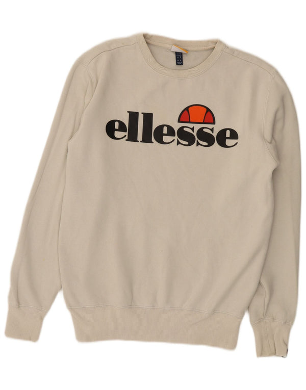 Felpa grafica da uomo Ellesse, maglione piccolo, cotone bianco