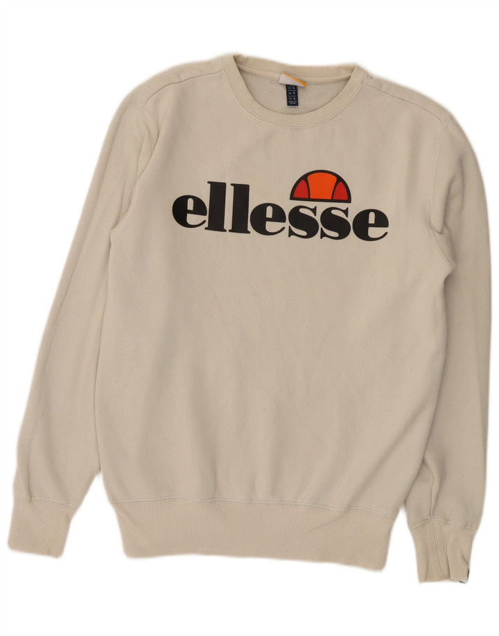 Felpa grafica da uomo Ellesse, maglione piccolo, cotone bianco