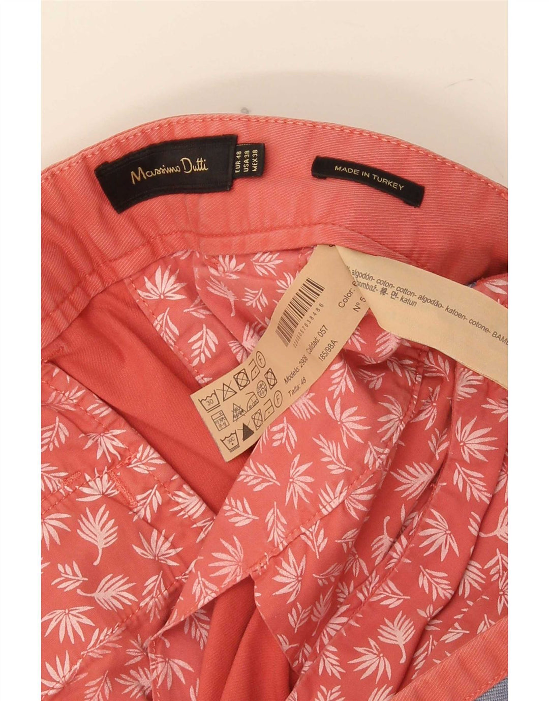 Pantaloncini chino da uomo Massimo Dutti IT 48 medio W38 cotone rosso