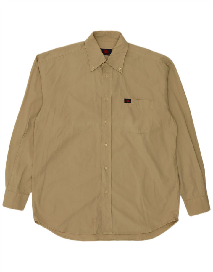 Camicia Kappa Uomo Large Beige In Cotone