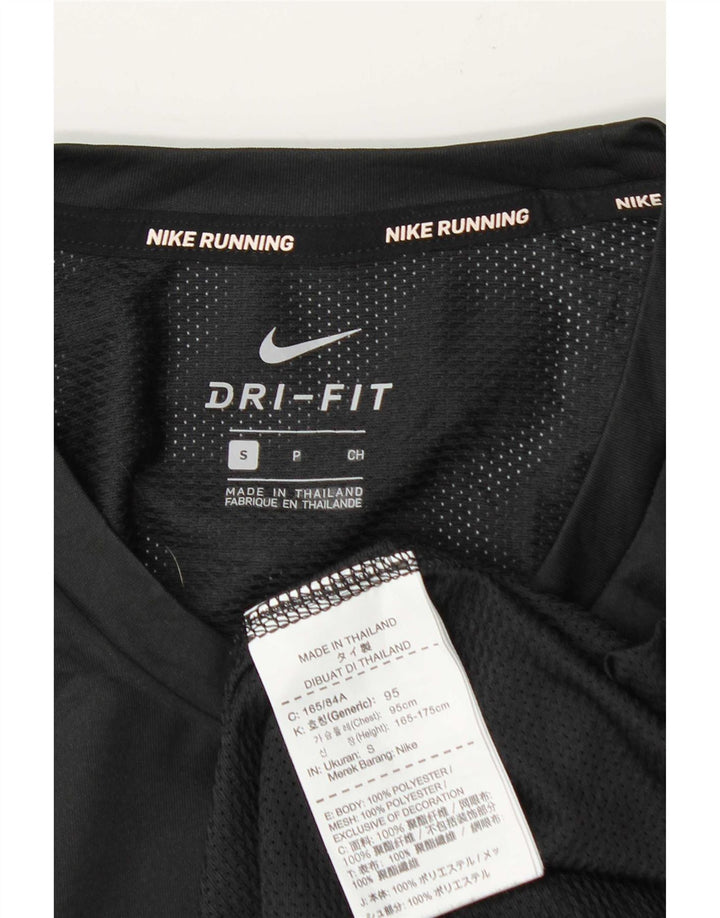 T-shirt da running Nike Dri Fit da uomo, piccola, in poliestere a righe nere