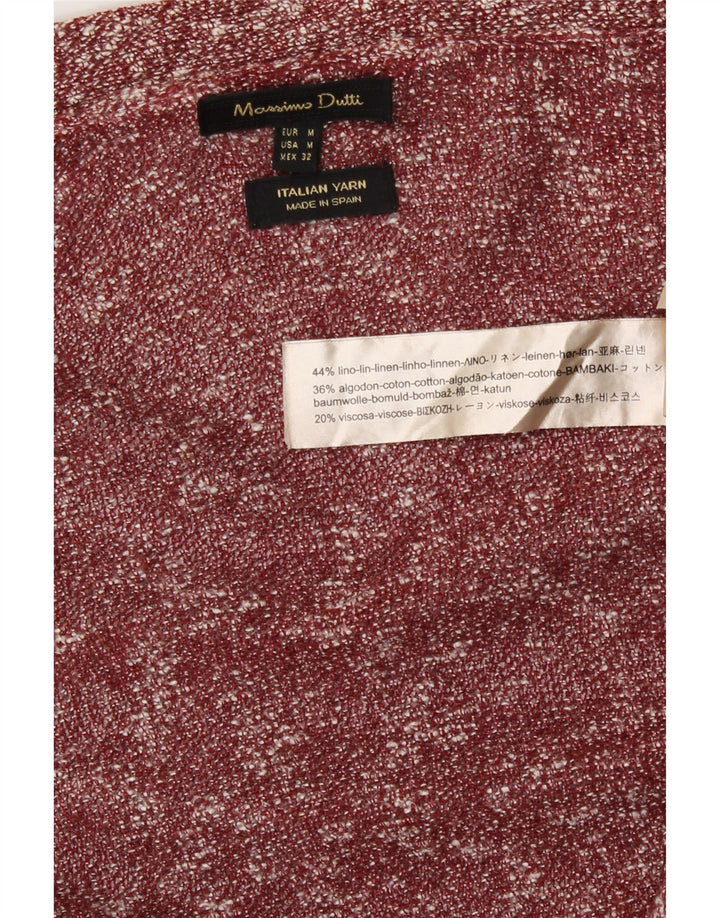 Massimo Dutti Maglione cardigan lungo da donna UK 14 Medio rosso screziato