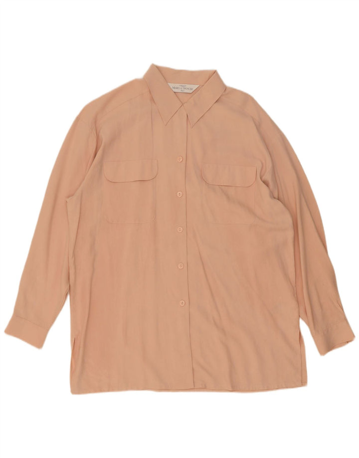 Marks & Spencer Camicetta da donna St. Michael Camicia UK 14 Grande Seta rosa