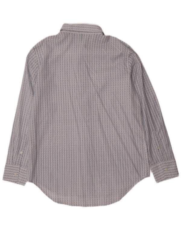 Camicia Benetton Donna Small Blu Geometrica Cotone