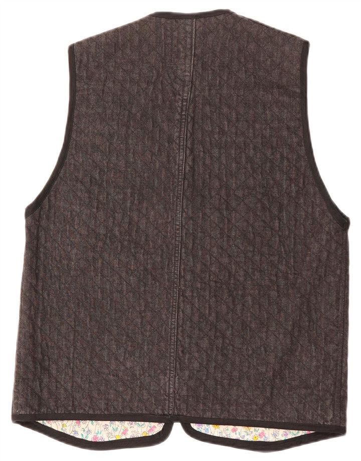 Gilet da donna vintage UK 12 grigio medio Paisley