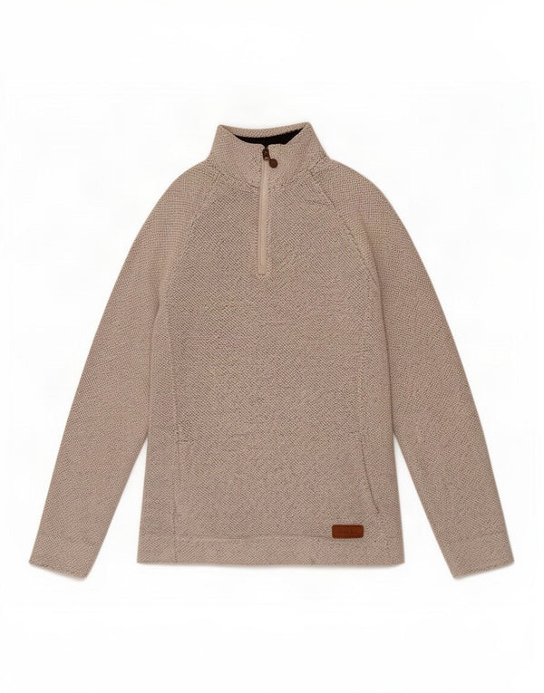 Felpa con collo con zip da donna Weird Fish UK 12 Cotone grigio medio