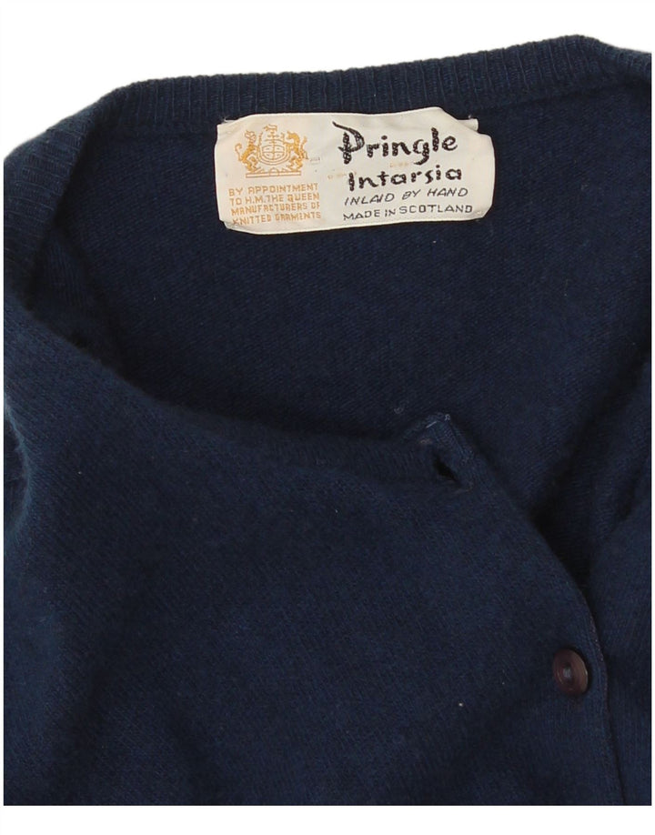 Maglione cardigan da donna Pringle UK 14 Medio Blu Navy Argyle/Diamante