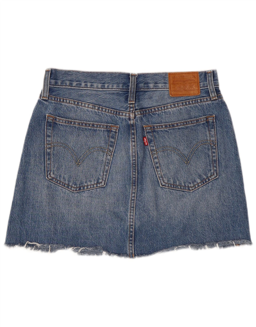 Mini gonna di jeans da donna Levi's W27 piccola in cotone blu