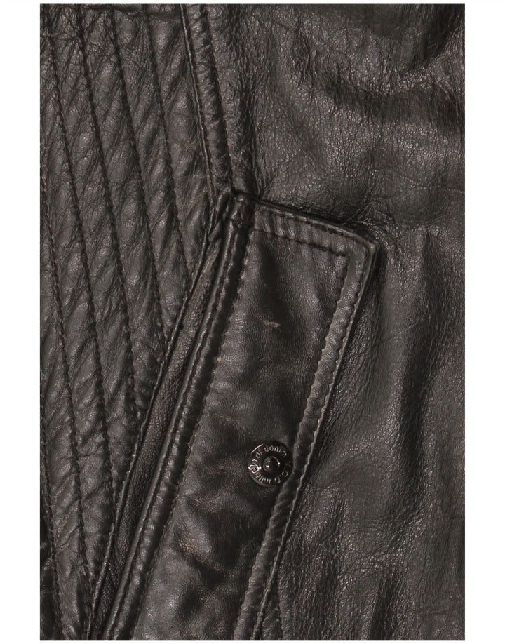 Giacca in pelle vintage da uomo UK 42 XL in pelle nera