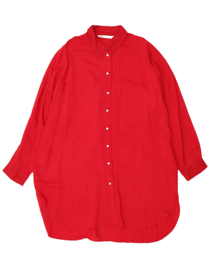 Abito chemisier oversize da donna Zara UK 18 XL rosso