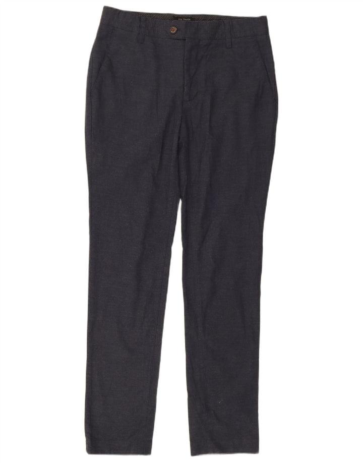 Pantaloni da abito slim da uomo Ted Baker W30 L30 Blu Navy