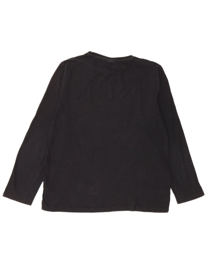 Ellesse Top grafico da uomo a maniche lunghe in cotone nero grande