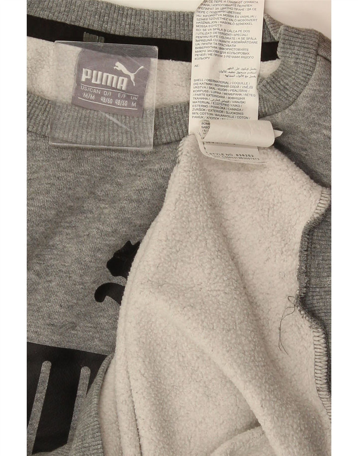 Felpa grafica da uomo PUMA in cotone grigio medio screziato