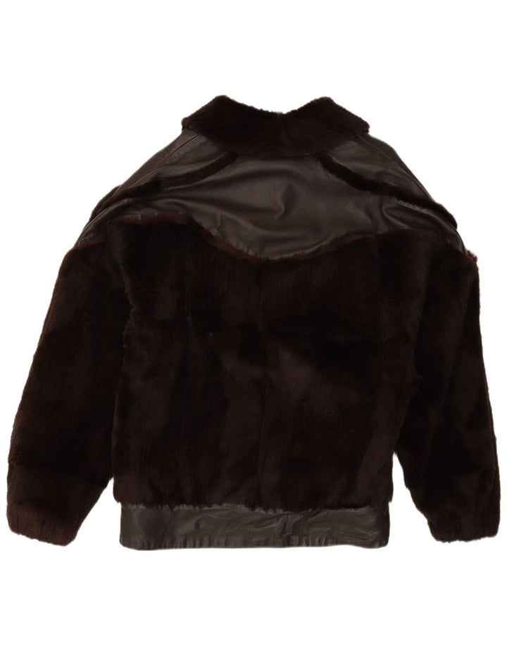 Giacca Pelliccia Donna Elios IT 44 Pelle Marrone Medio