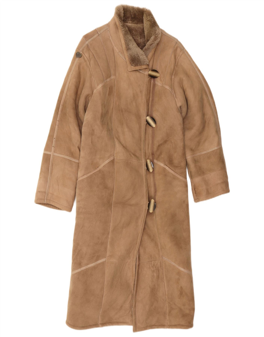 Cappotto in shearling vintage da donna EU 42 grande marrone