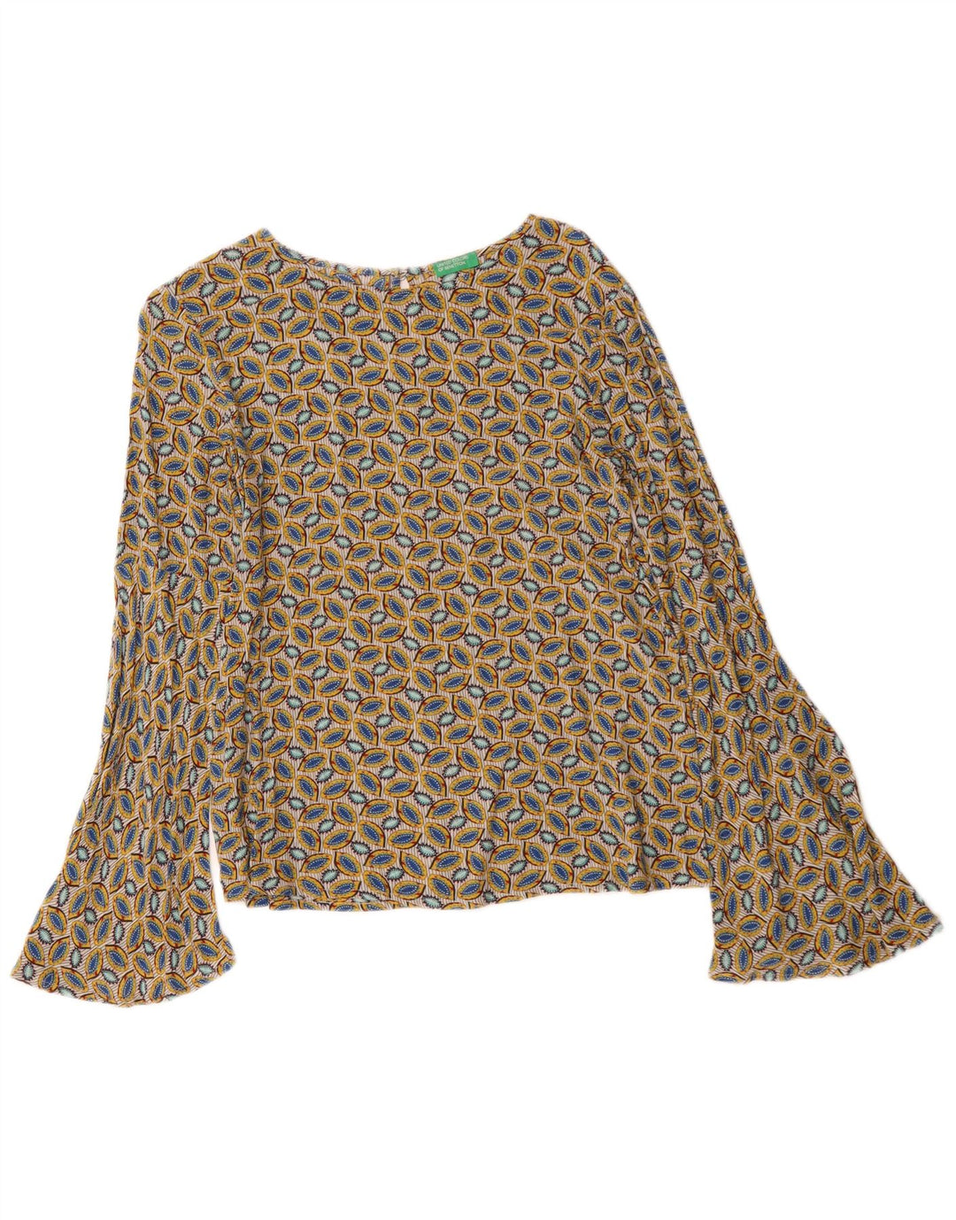 Camicetta ampia da donna Benetton con motivo astratto, vestibilità ampia, UK 6 XS, multicolore