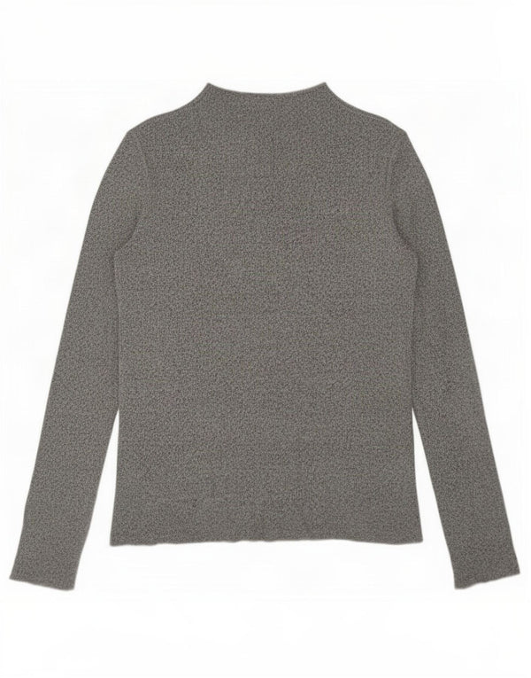 Top Zara da donna a maniche lunghe UK 14 Viscosa chiazzata grigio medio