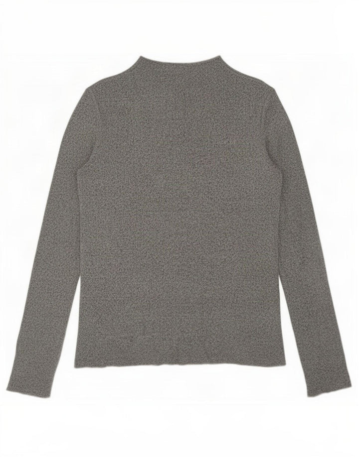Top Zara da donna a maniche lunghe UK 14 Viscosa chiazzata grigio medio
