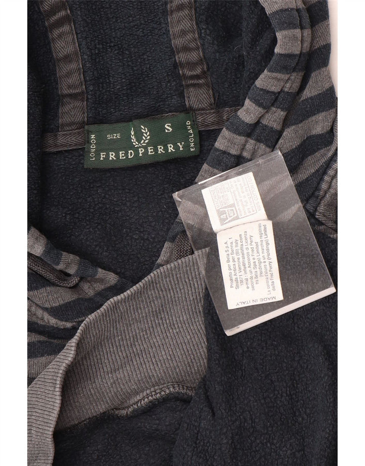 Felpa con cappuccio da uomo Fred Perry piccola in cotone a righe grigie