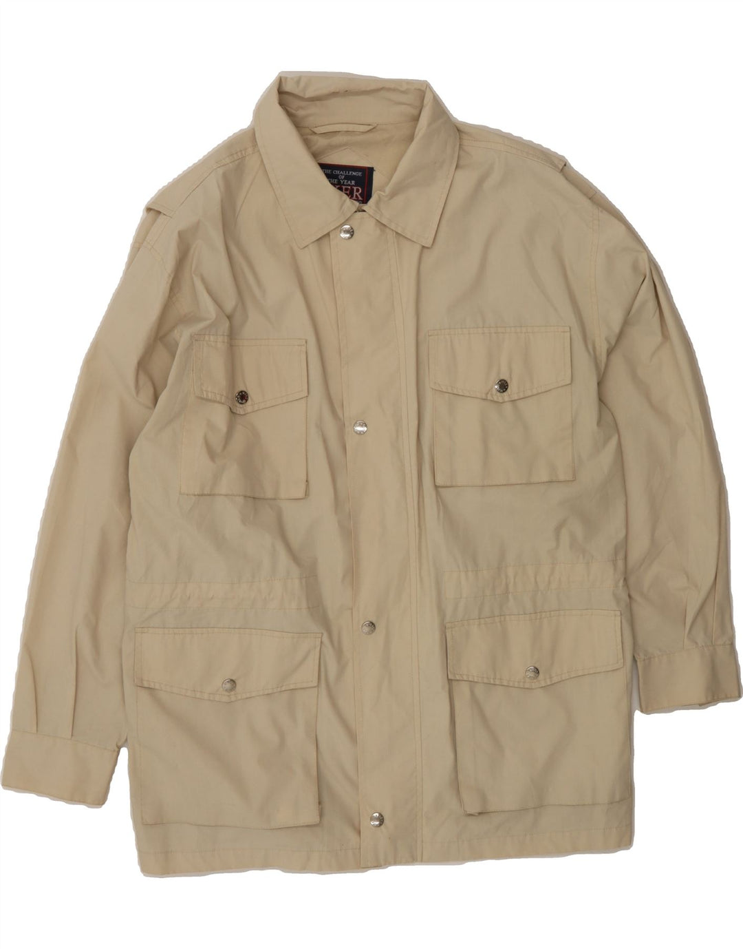 OXER Mens Utility Jacket UK 38 Medium Beige Polyester Vintage OXER and Second-Hand OXER from Messina Hembry 