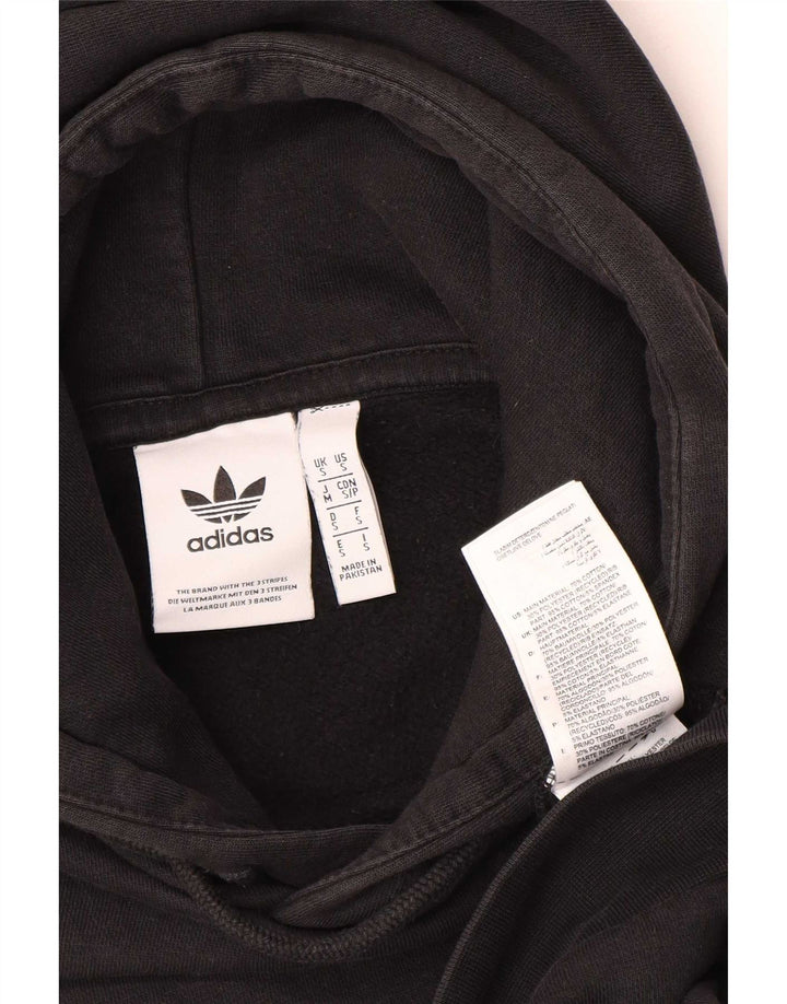 Felpa con cappuccio da uomo Adidas Small in cotone nero