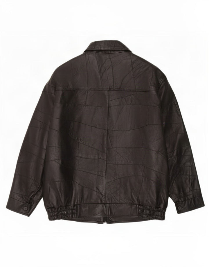 Giacca in pelle vintage da uomo UK 40 grande nera