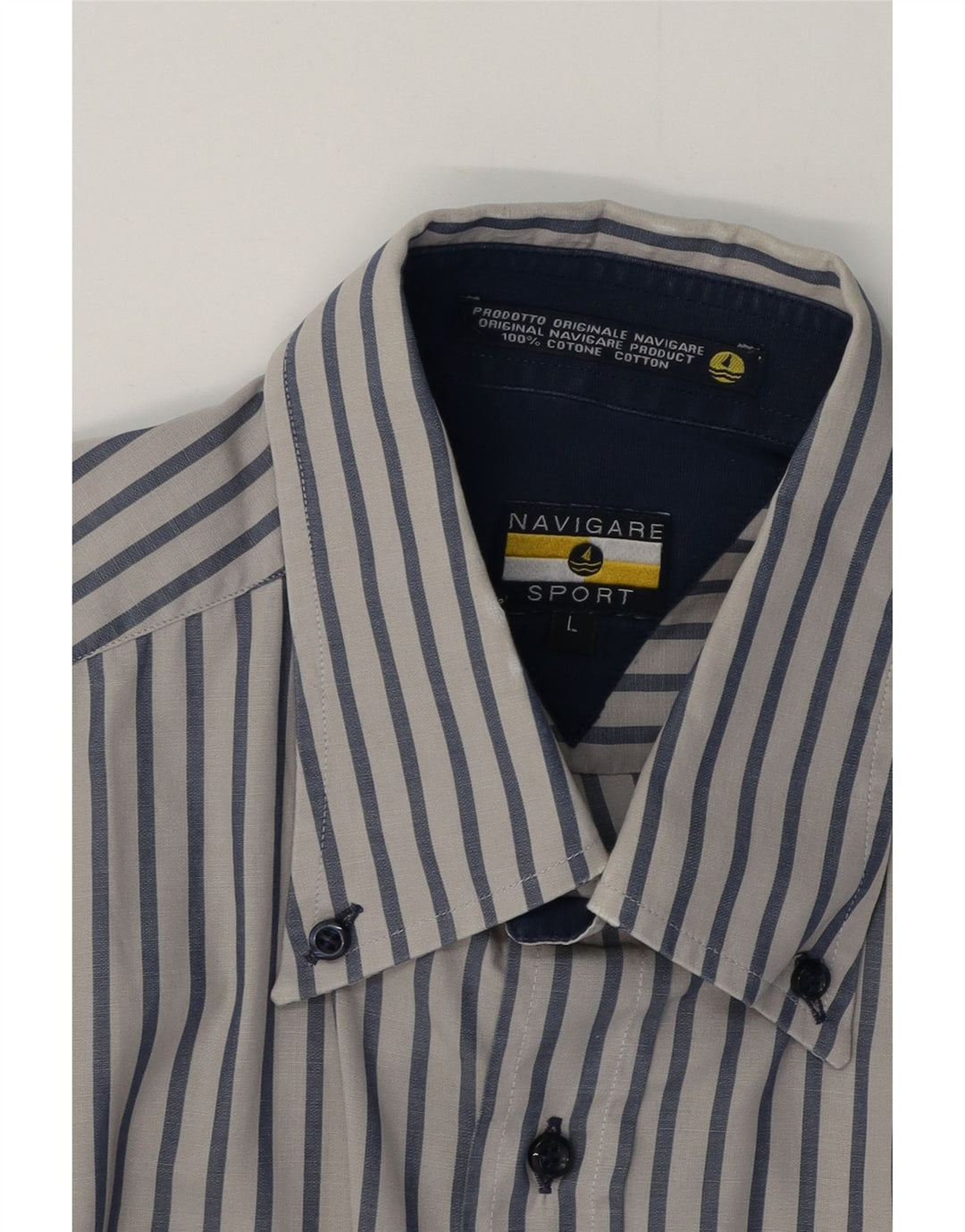 Camicia Uomo NAVIGARE Cotone Righe Grandi Blu