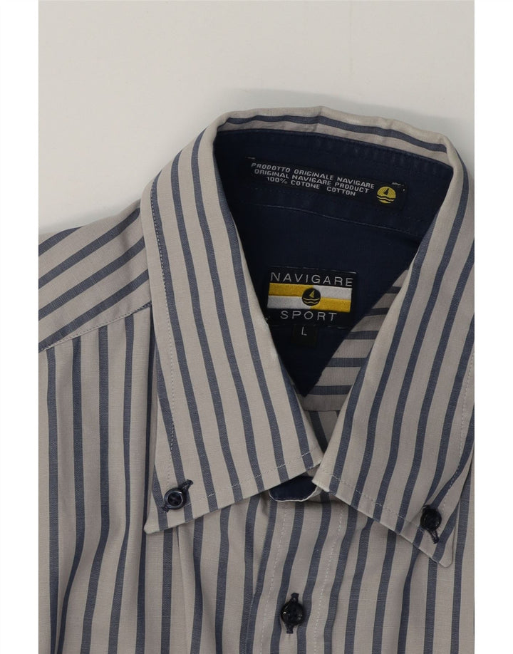 Camicia Uomo NAVIGARE Cotone Righe Grandi Blu