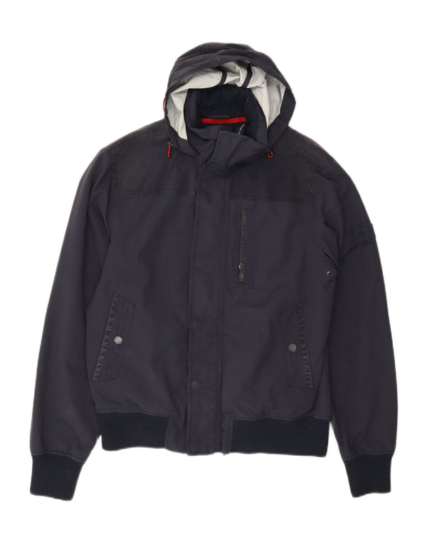 Giubbotto bomber con cappuccio da uomo Fat Face UK 36 piccolo poliestere blu navy