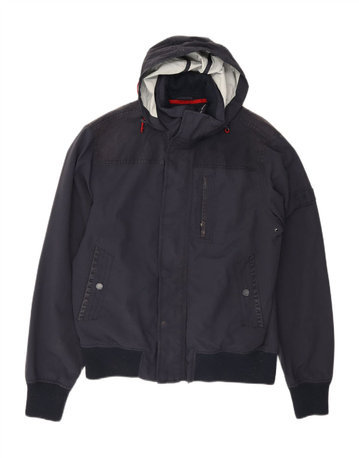 Giubbotto bomber con cappuccio da uomo Fat Face UK 36 piccolo poliestere blu navy