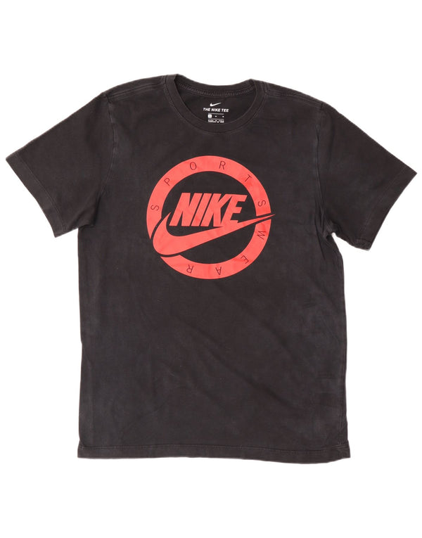 T-shirt grafica da uomo NIKE Top in cotone nero medio